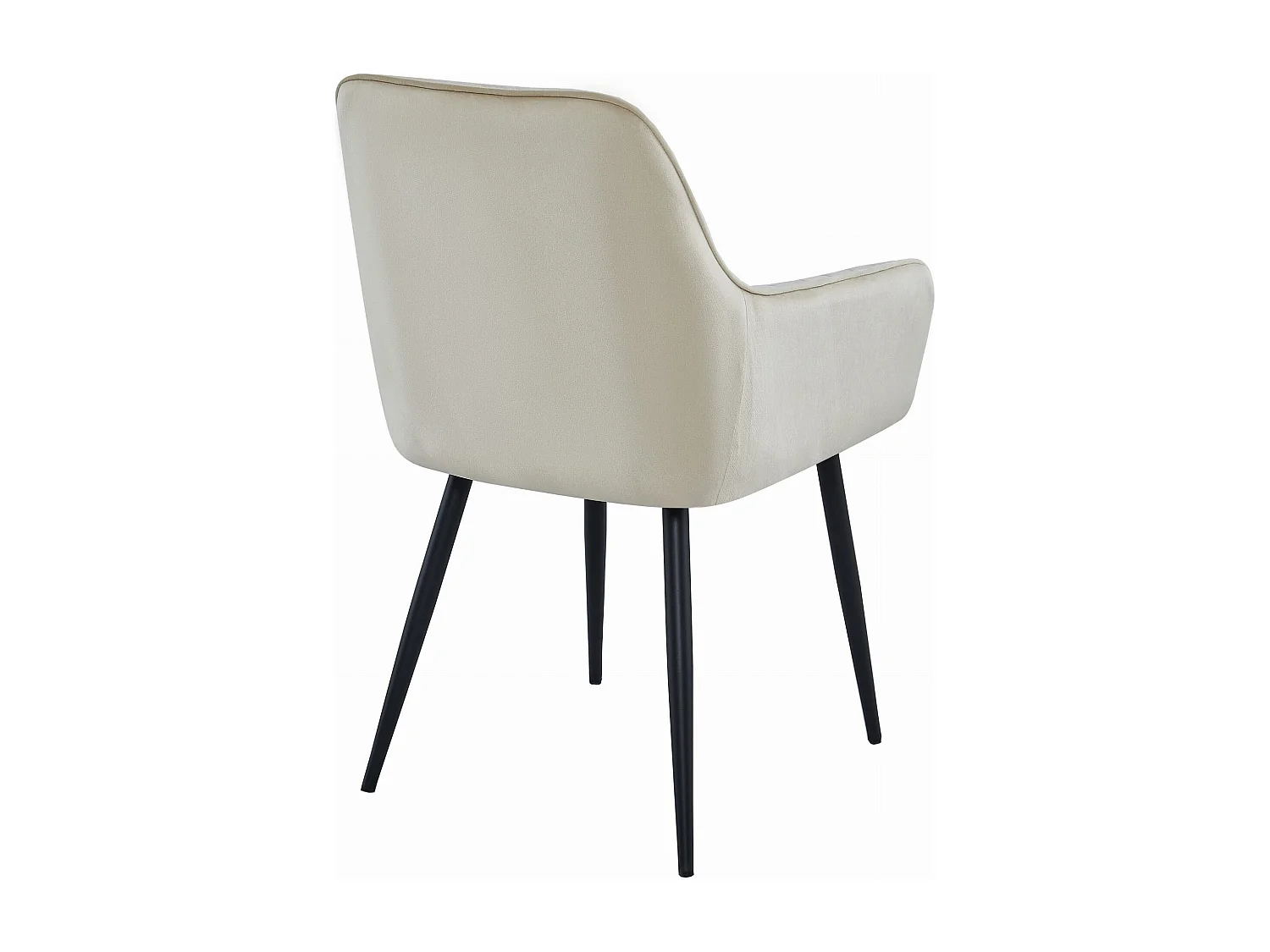 Ensemble de 2 chaises Valora SELO en velours beige avec pieds noirs