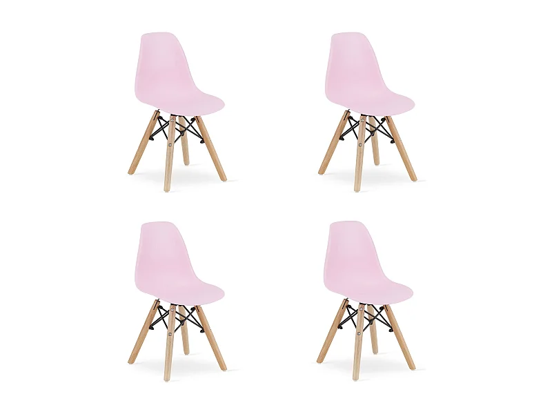 Valora ZUBI stoel roze polypropyleen beuken poten x4