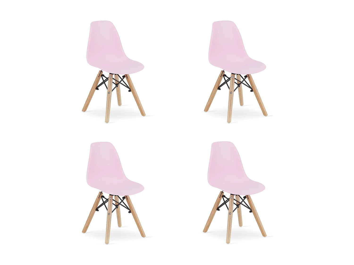 Valora ZUBI stoel roze polypropyleen beuken poten x4