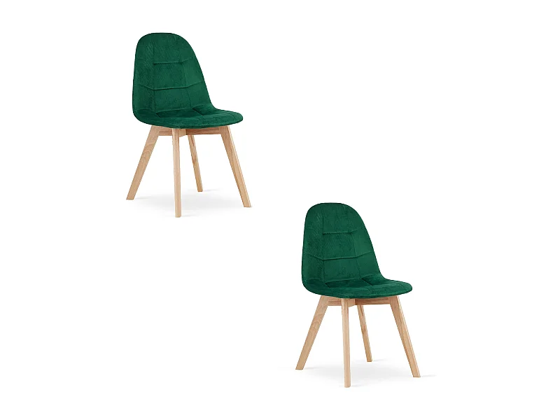 Conjunto de 2 cadeiras Valora NUUC em veludo verde escuro com design ergonômico.