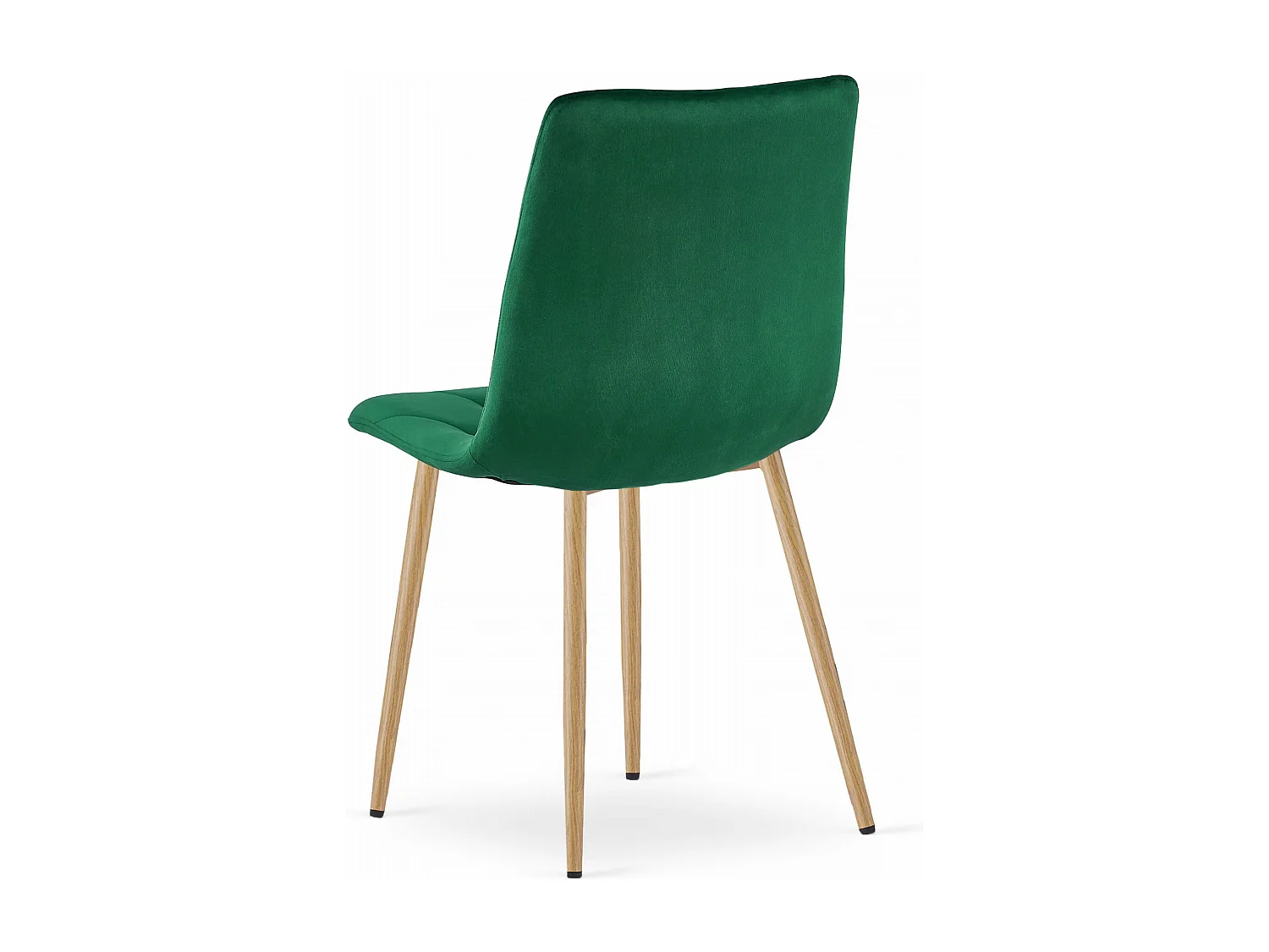 Chaise Valora TYRA en velours vert foncé, pieds couleur bois