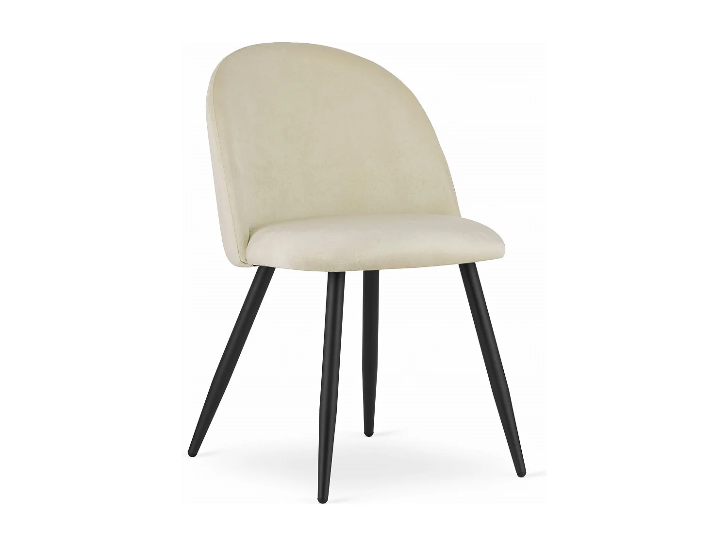 Valora BELLO stoel beige fluweel zwarte metalen poten x4