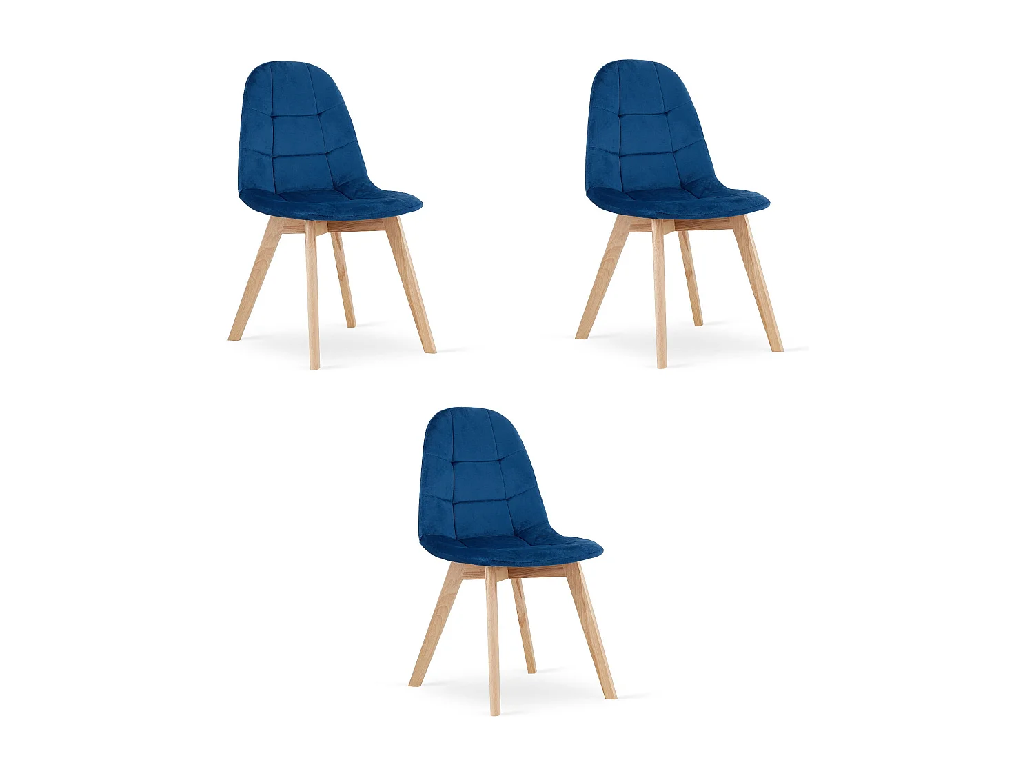 CHAISE Valora NUUC en Velours Bleu Marine Design Ergonomique x3