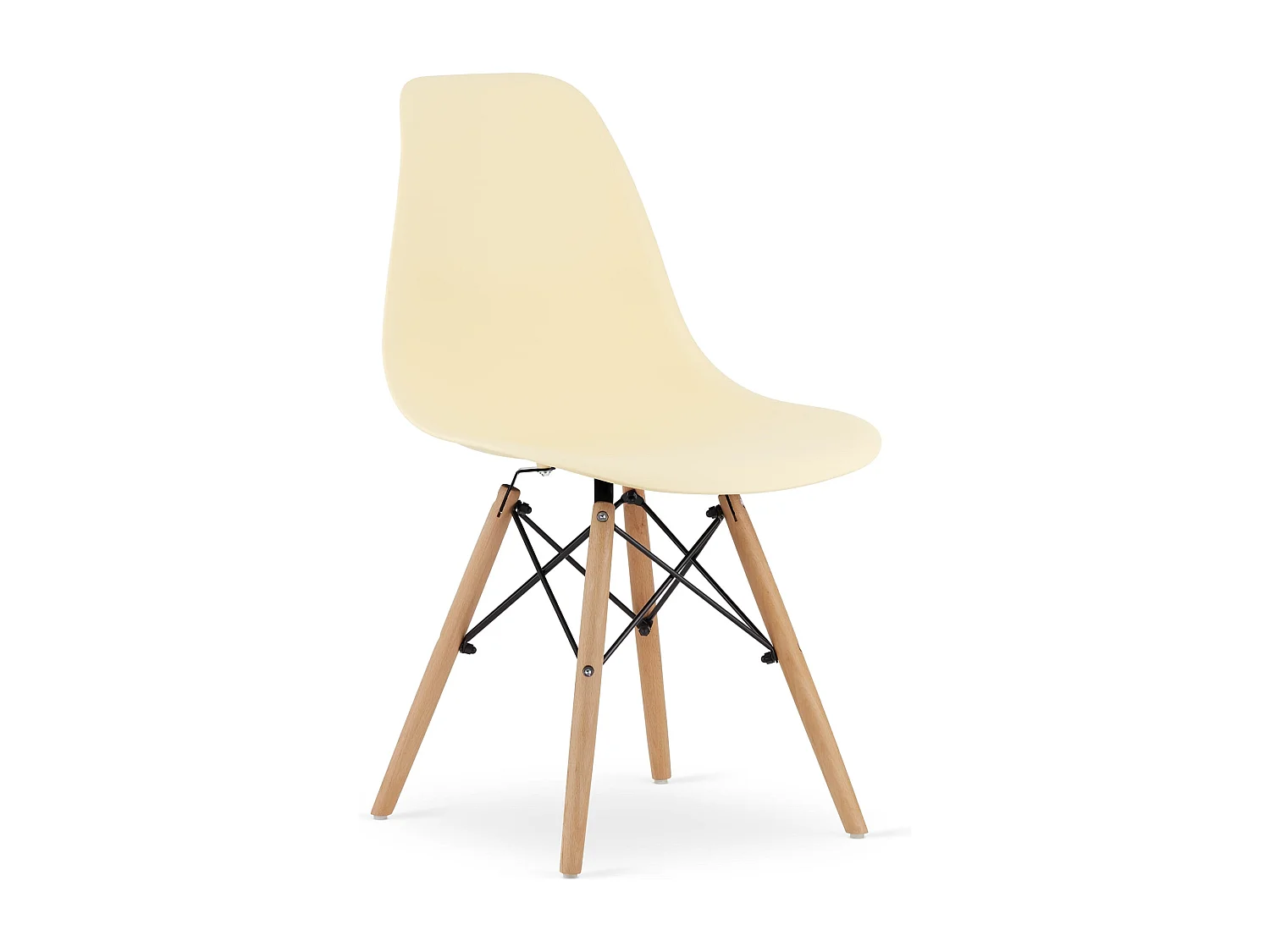 Sedia Valora OSAKA color crema con gambe naturali per soggiorno x4