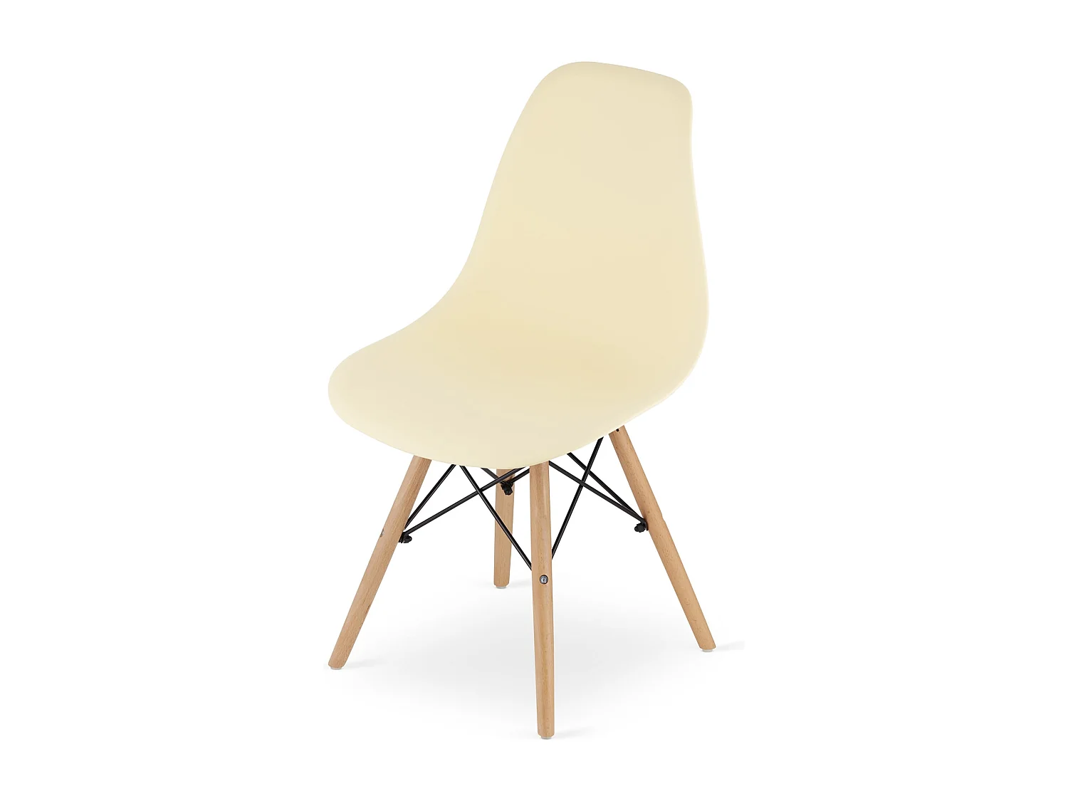 Sedia Valora OSAKA color crema con gambe naturali per soggiorno x4