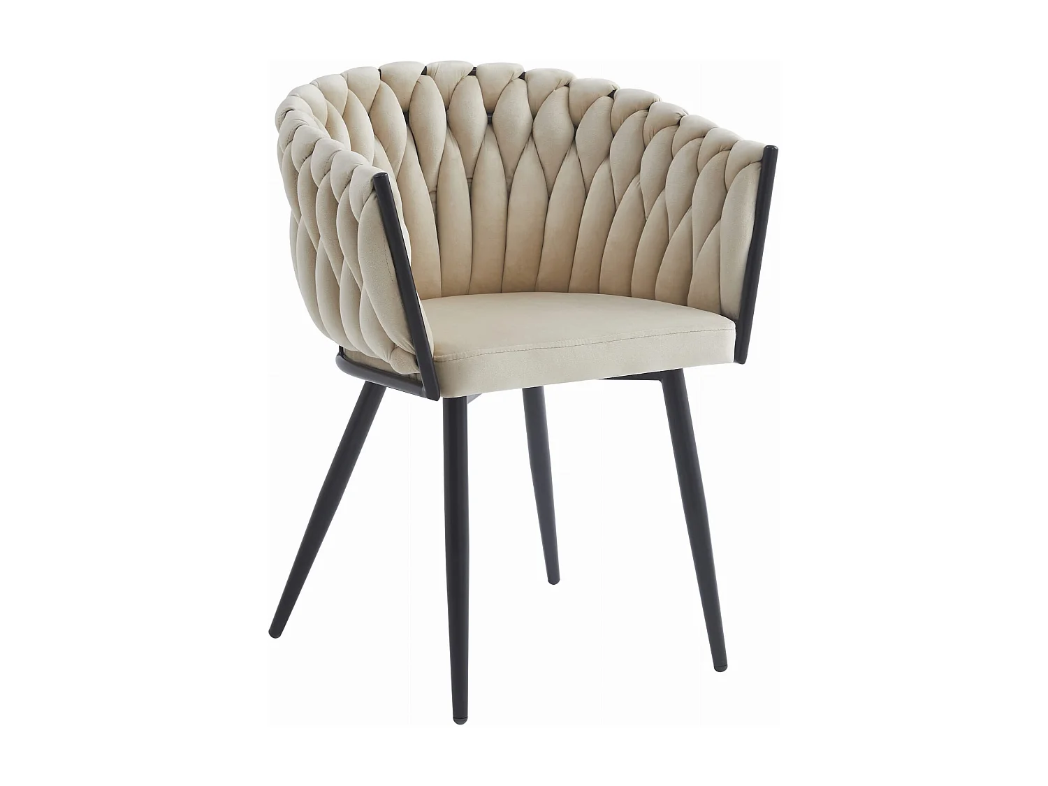 Valora MAYAN stoel beige fluweel zwarte poten