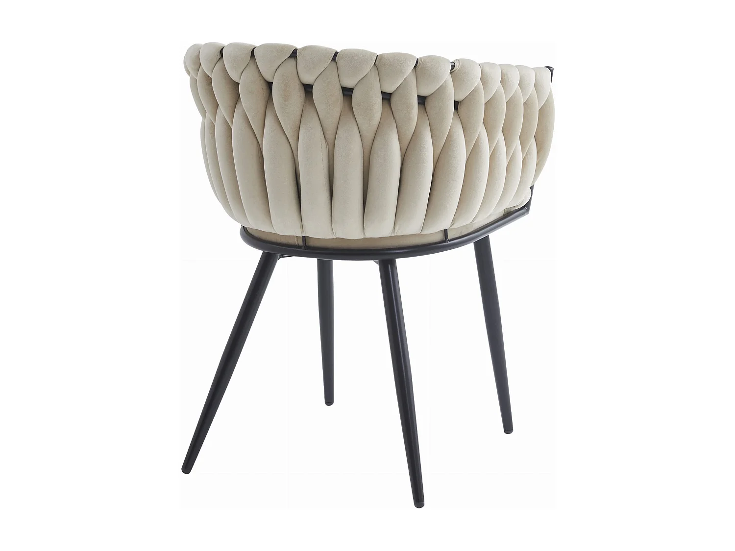 Chaise Valora MAYAN en velours beige et pieds noirs