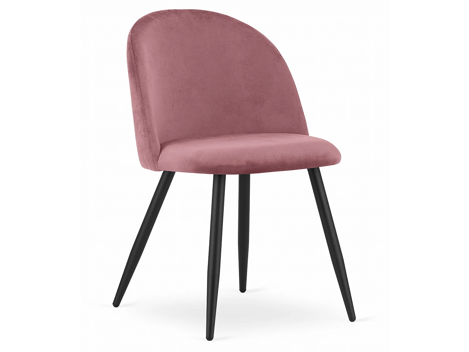Chaise Valora BELLO en velours rose foncé, pieds en métal noir x4