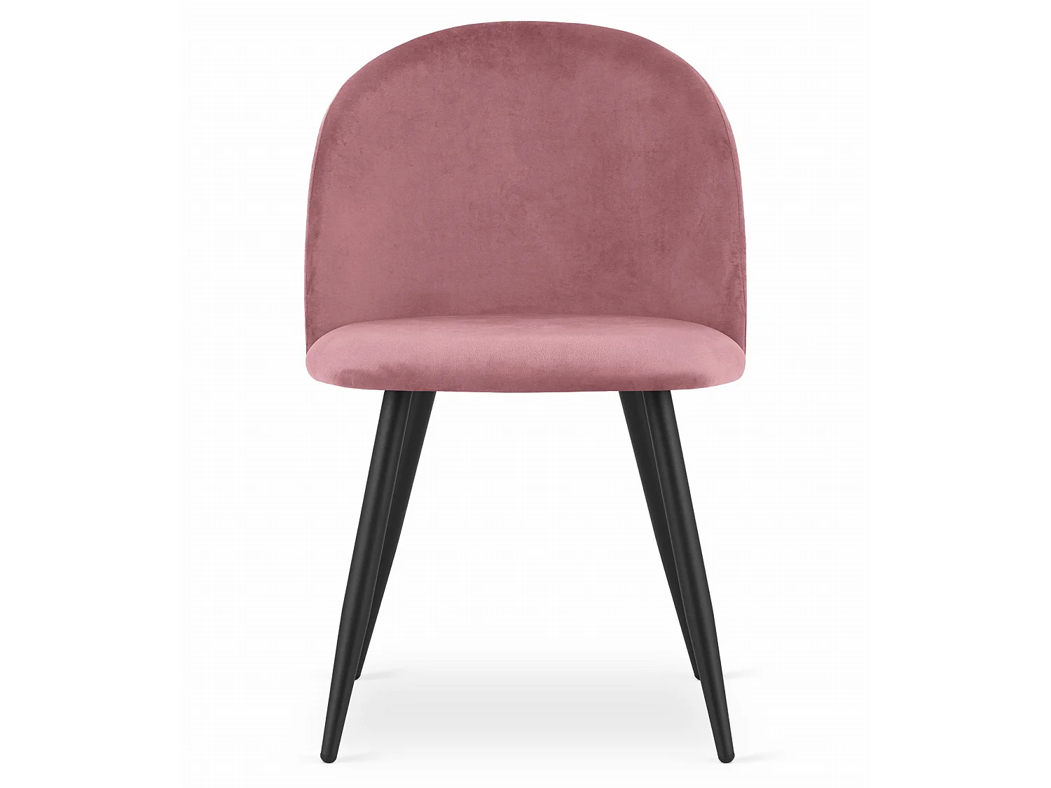 Chaise Valora BELLO en velours rose foncé, pieds en métal noir x4