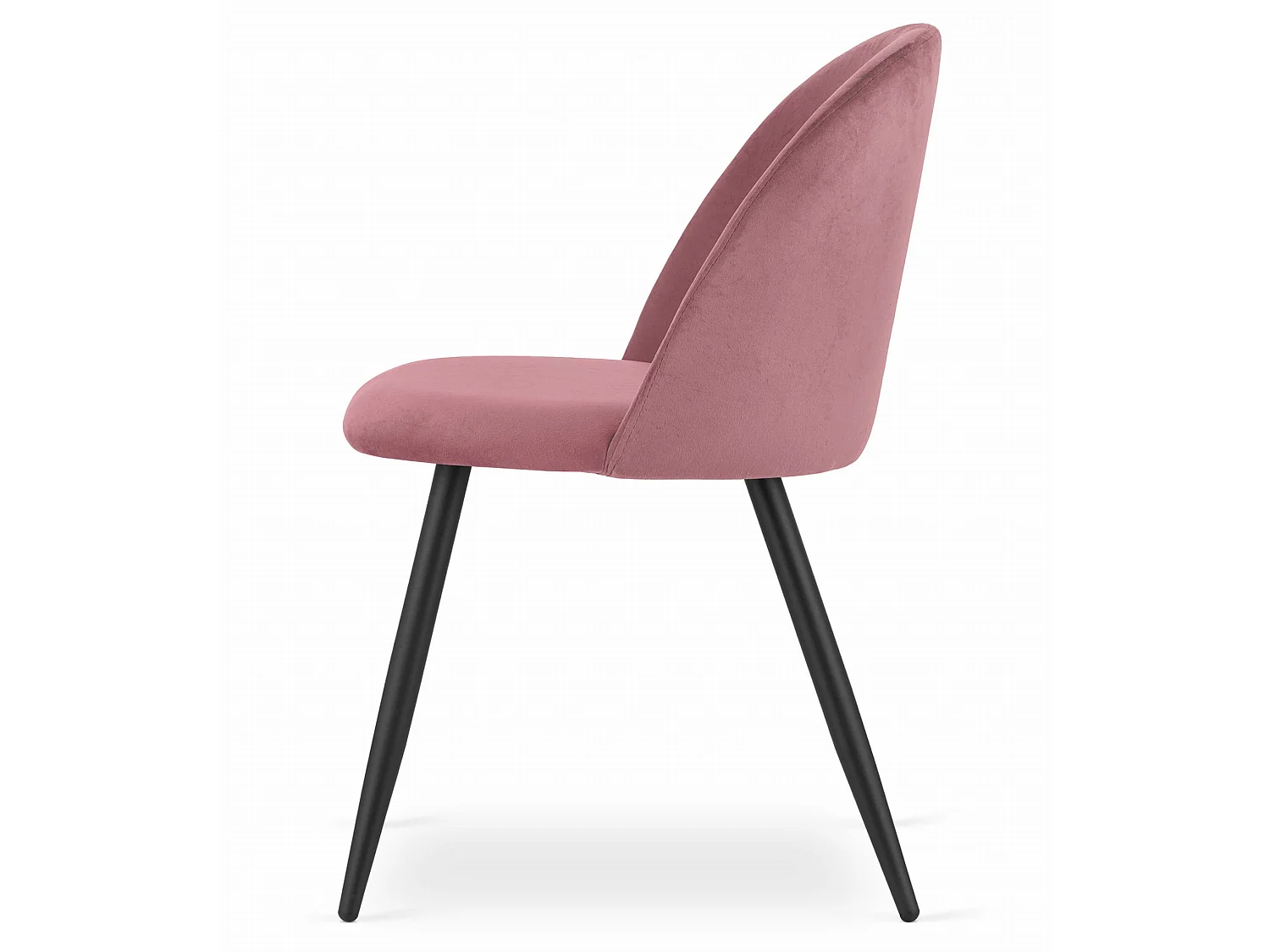 Chaise Valora BELLO en velours rose foncé, pieds en métal noir x4