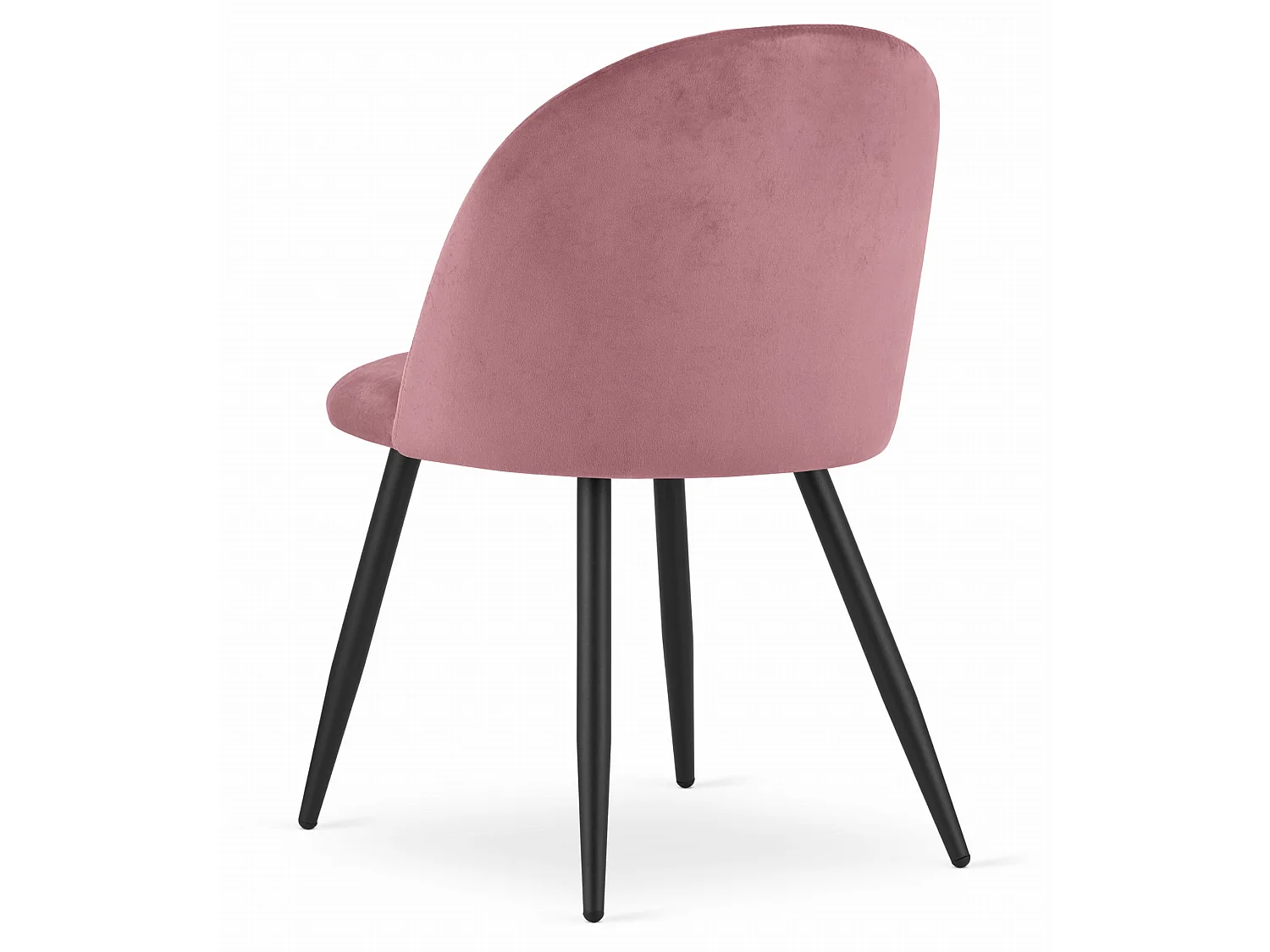 Chaise Valora BELLO en velours rose foncé, pieds en métal noir x4