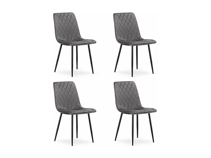 Valora TURIN stoel donkergrijs fluweel ergonomisch design x4