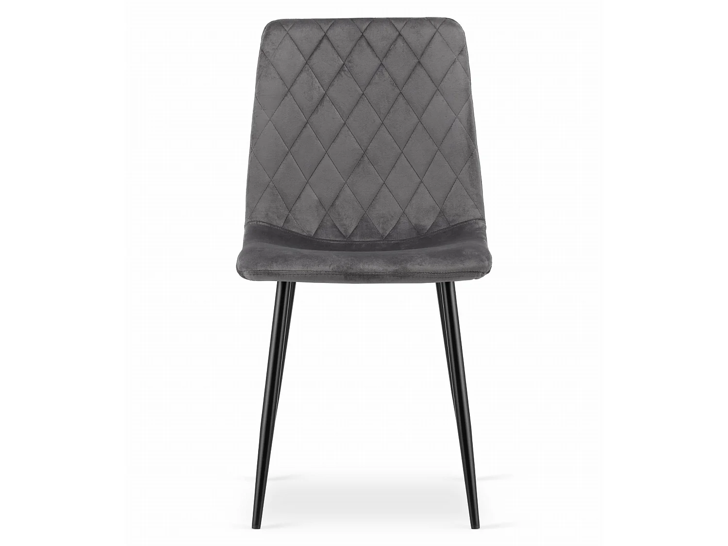 Chaise Valora TURIN en velours gris foncé, design ergonomique x4