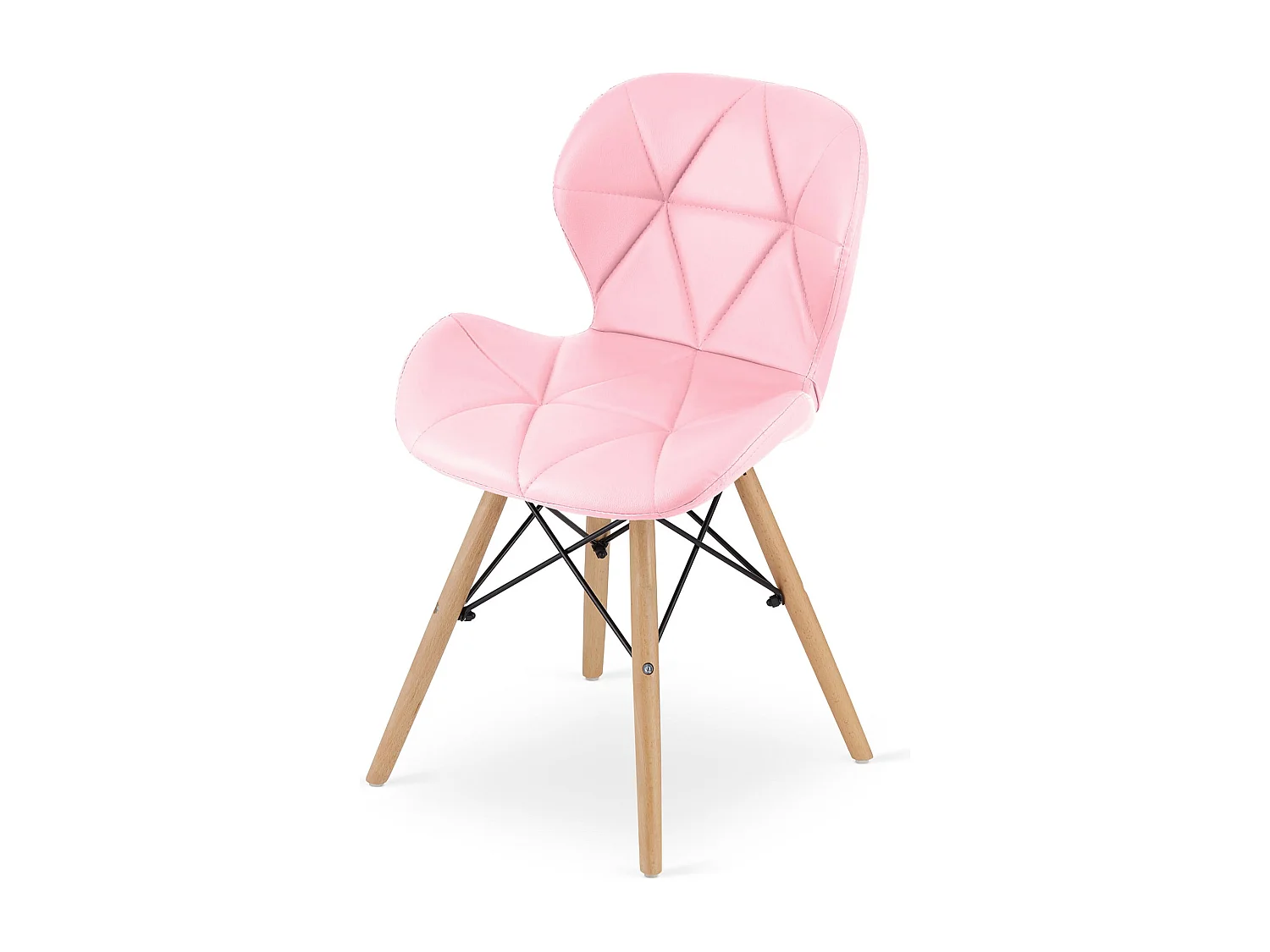 Valora WAKO Eco-Lederen Stoel Roze Beukenhout x3