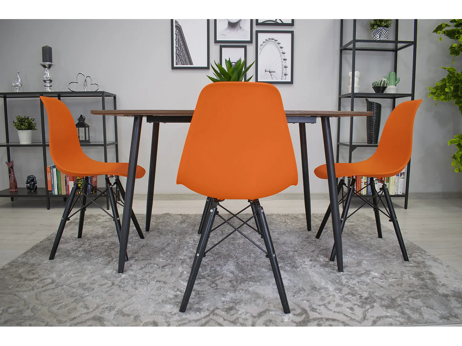 Chaise ergonomique Valora OSAKA, pieds orange et noirs, pour salon