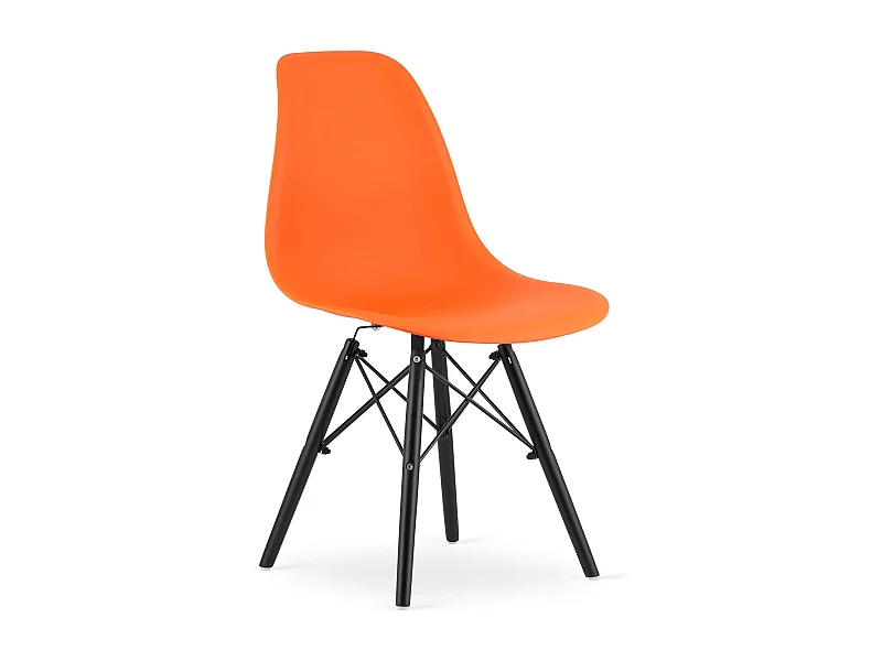 Chaise ergonomique Valora OSAKA, pieds orange et noirs, pour salon