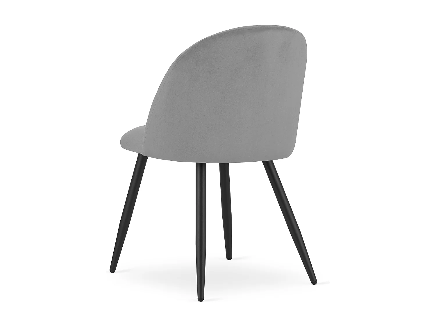 Valora BELLO stoel lichtgrijs fluweel zwarte poten set van 3