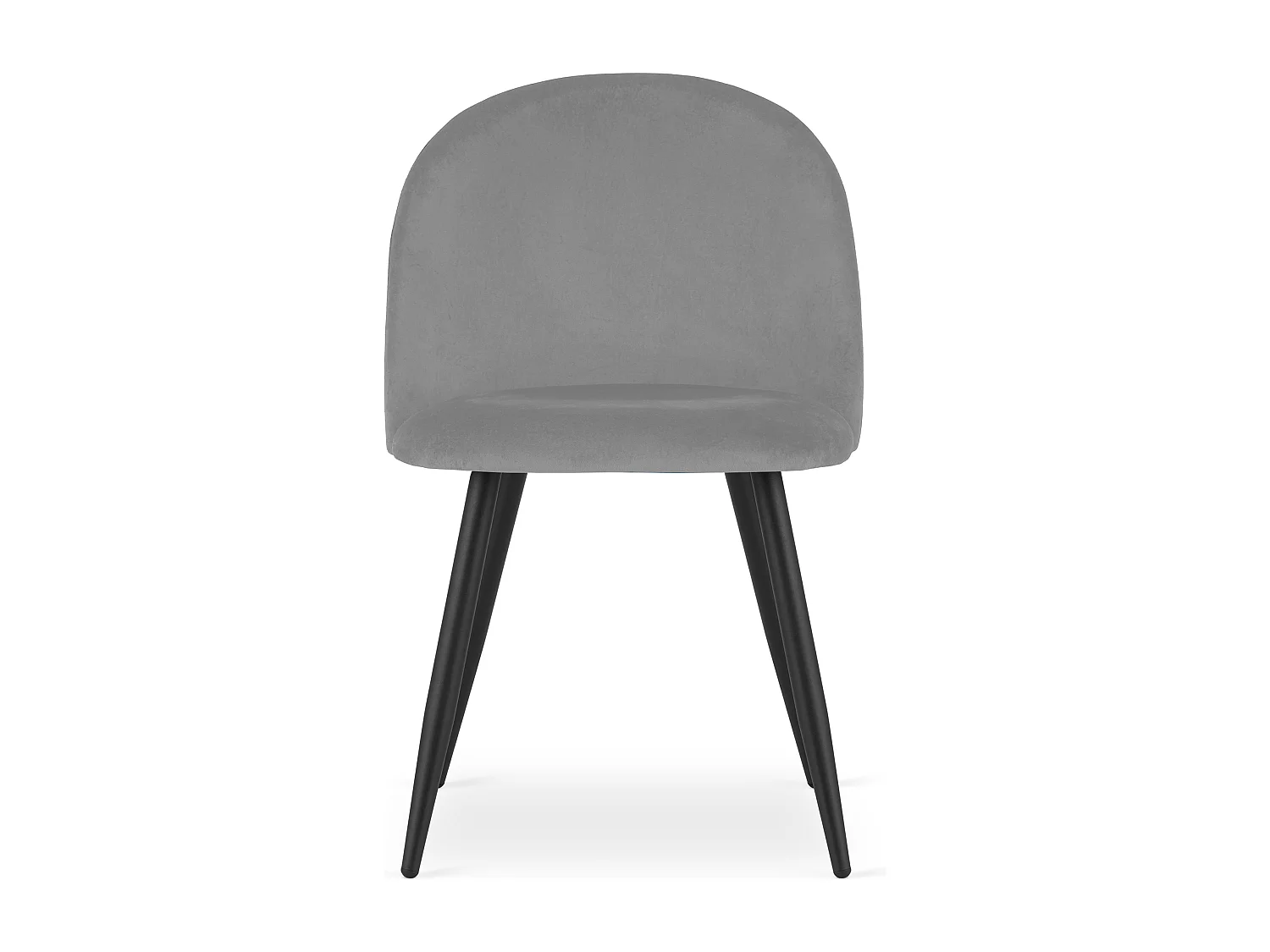 Ensemble de 3 chaises Valora BELLO en velours gris clair avec pieds noirs