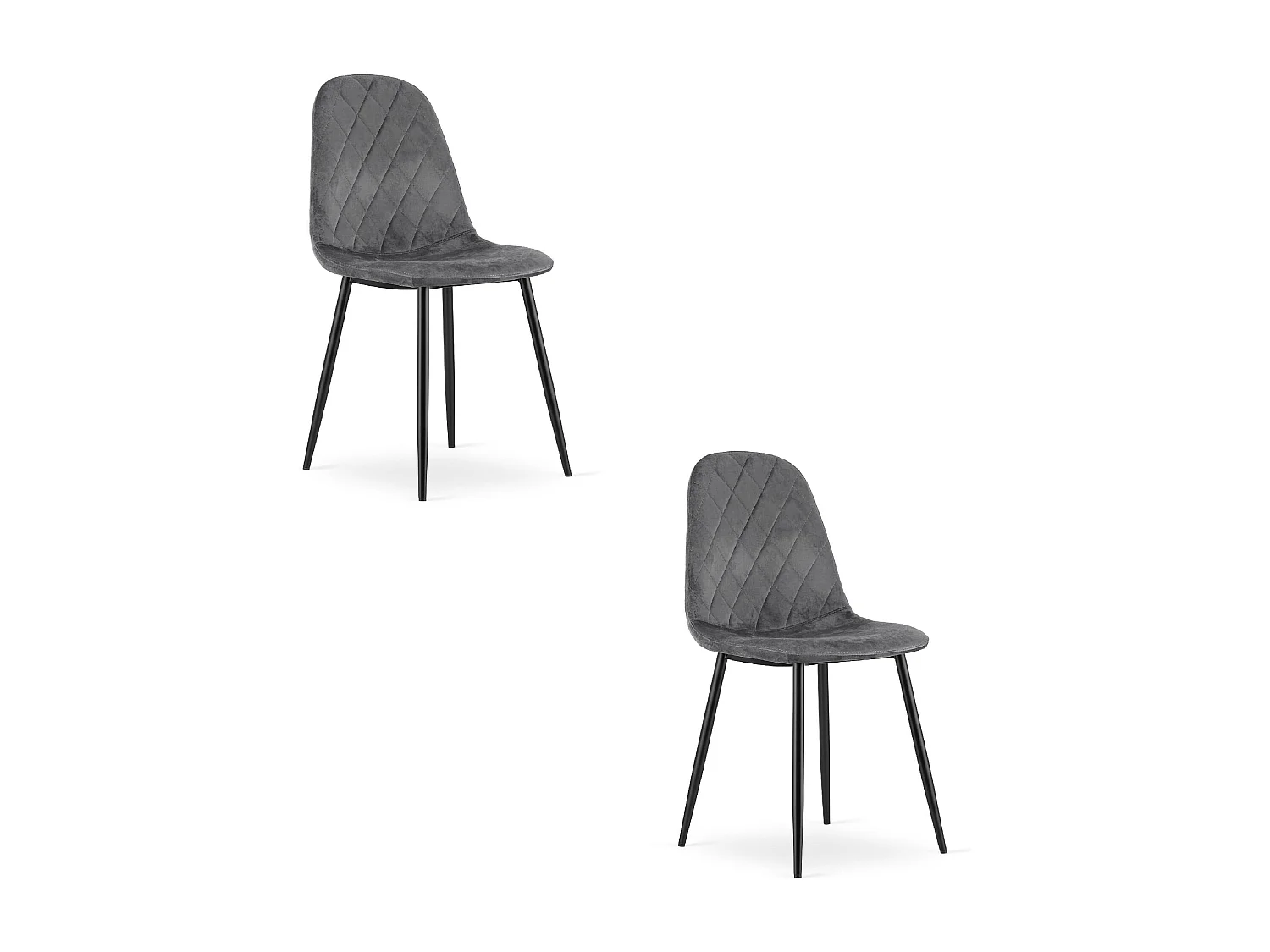 Valora DAPI STOEL Donkergrijs Fluweel Modern Design x2