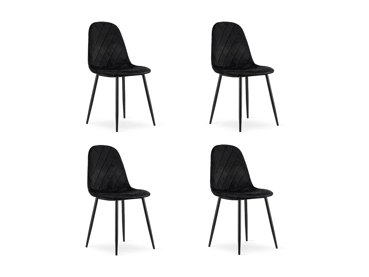 Valora DAPI CHAIR Sedie ergonomiche moderne in velluto nero x4