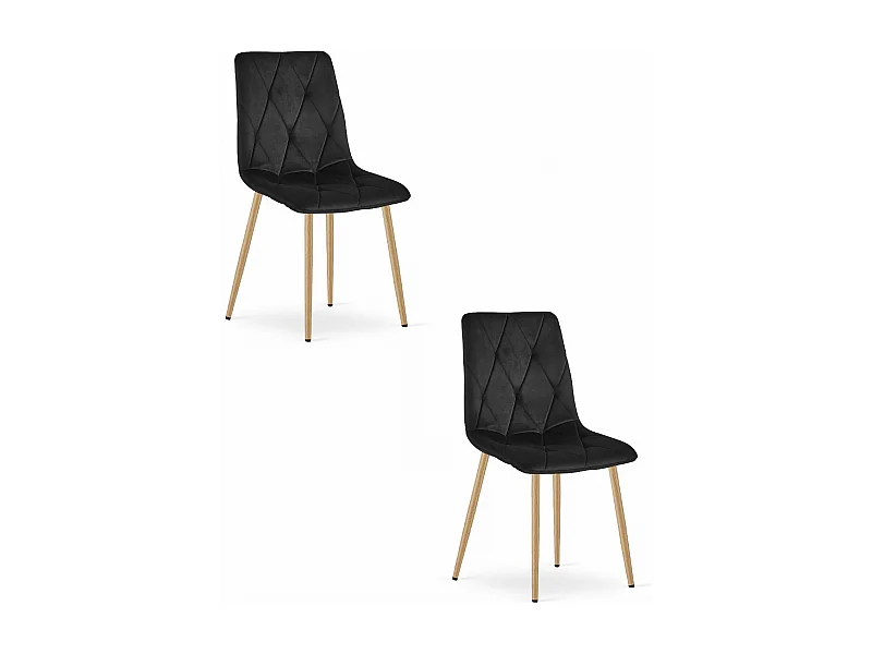 Krzesło Valora TYRA z czarnym aksamitem i drewnianymi nogami x2
