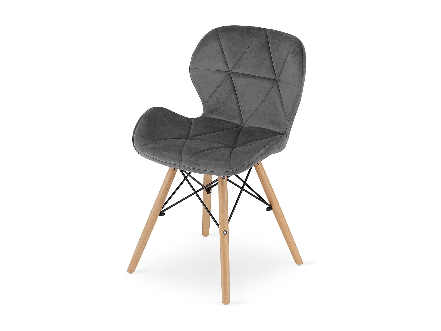 Krzesło Valora WAKO Velvet w kolorze szarym, nowoczesny design do salonu x4