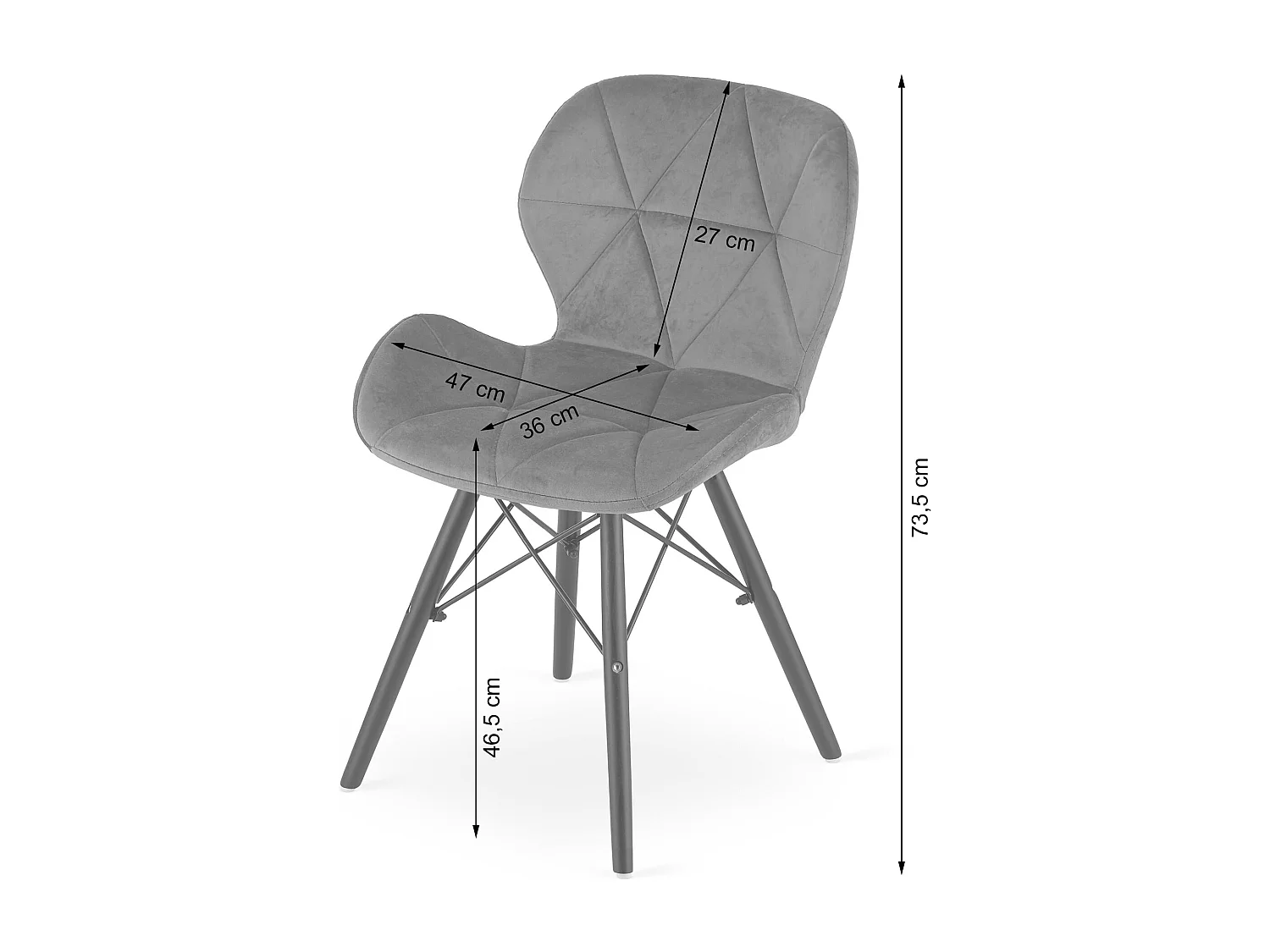 Valora WAKO Fauteuil en velours jaune et noir, pieds noirs, design moderne x3