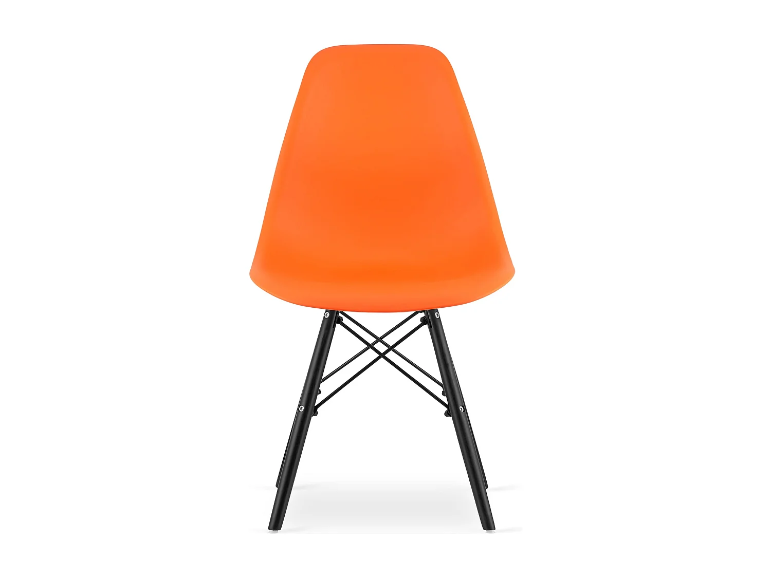 Valora OSAKA Chaise ergonomique orange et pieds noirs pour salle à manger x4