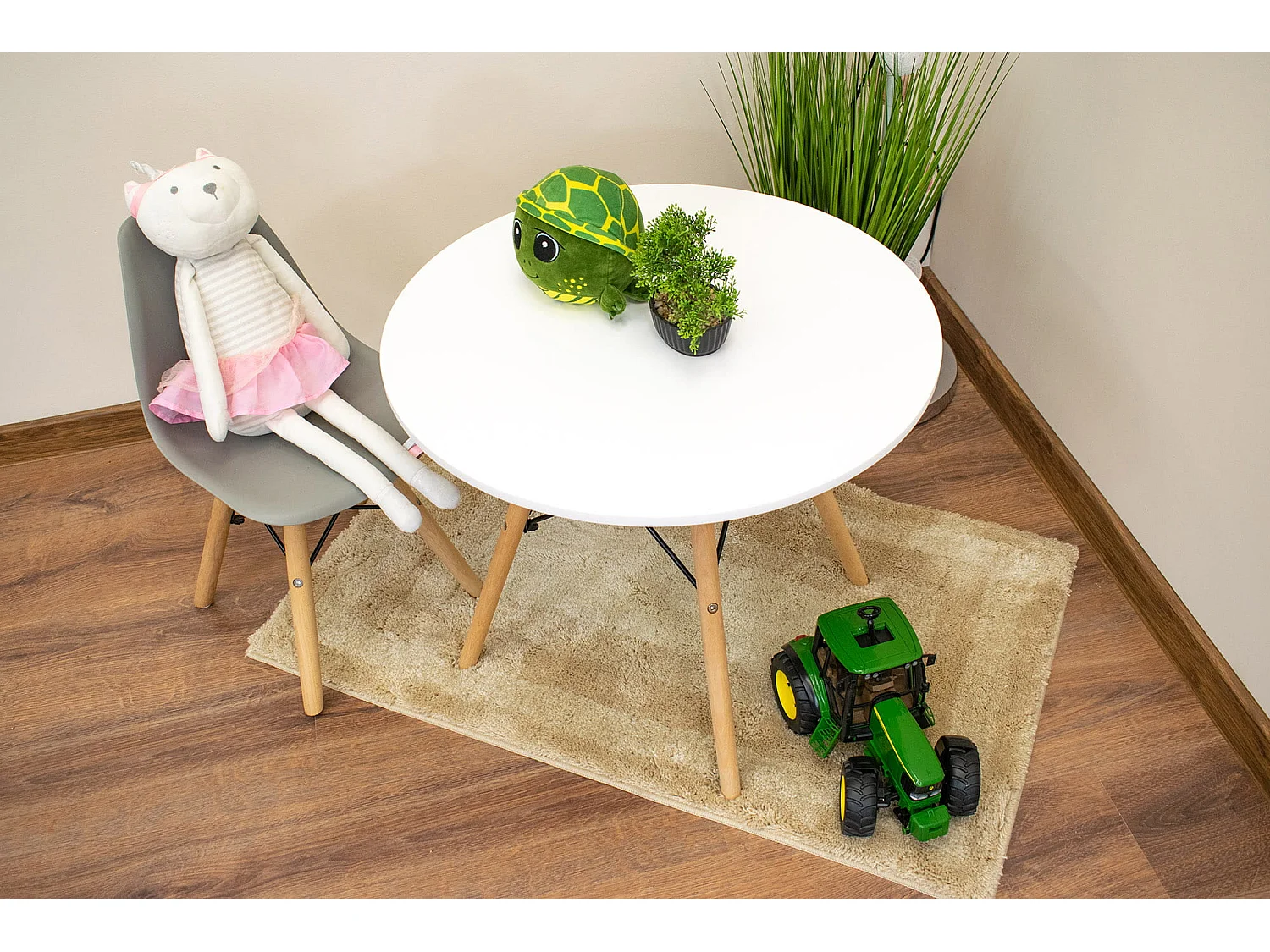 Valora ZUBI stoel ergonomische grijze houten poten voor kinderen x4