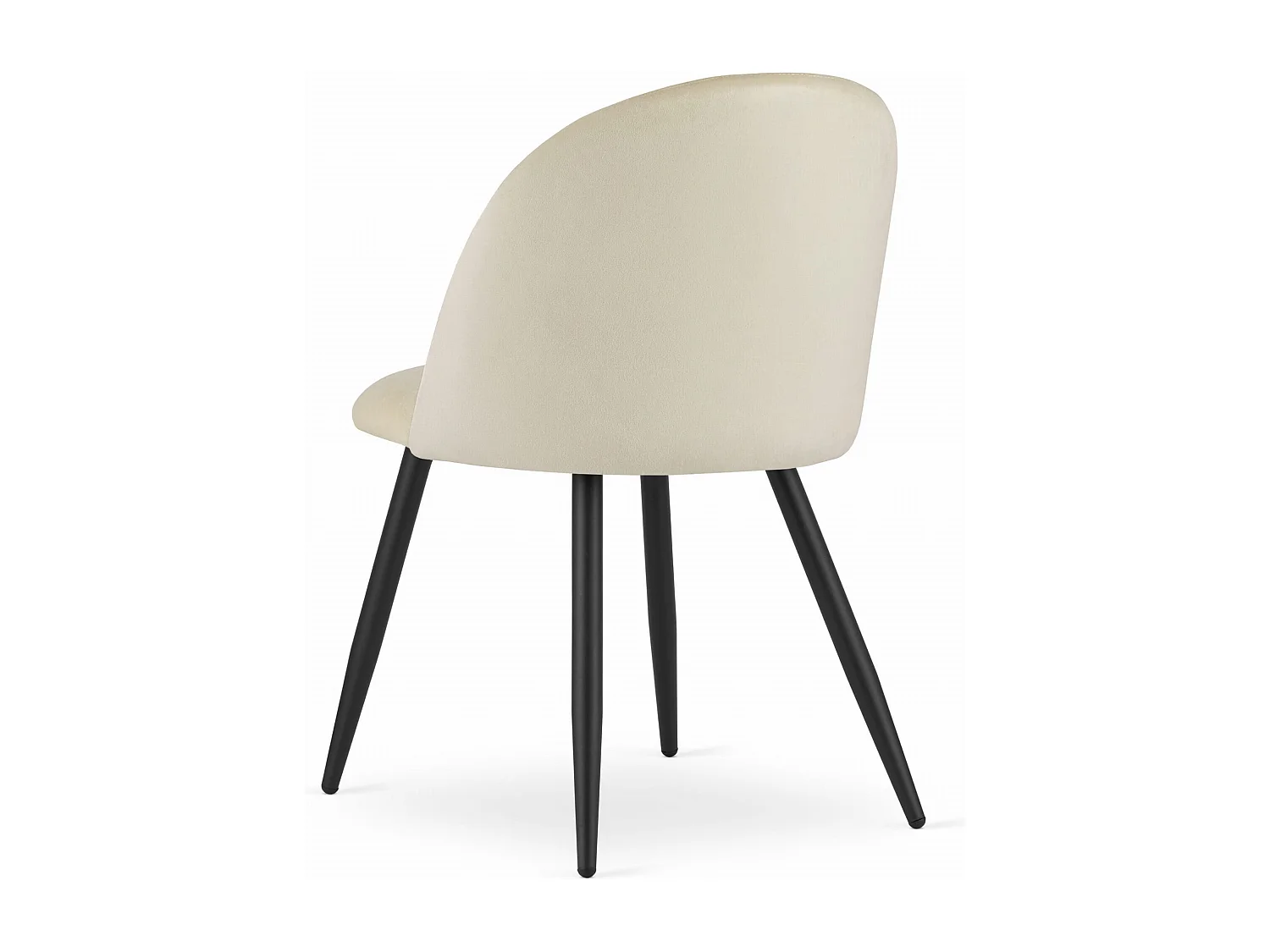 Sedia Valora BELLO in velluto beige con gambe in metallo nero x2