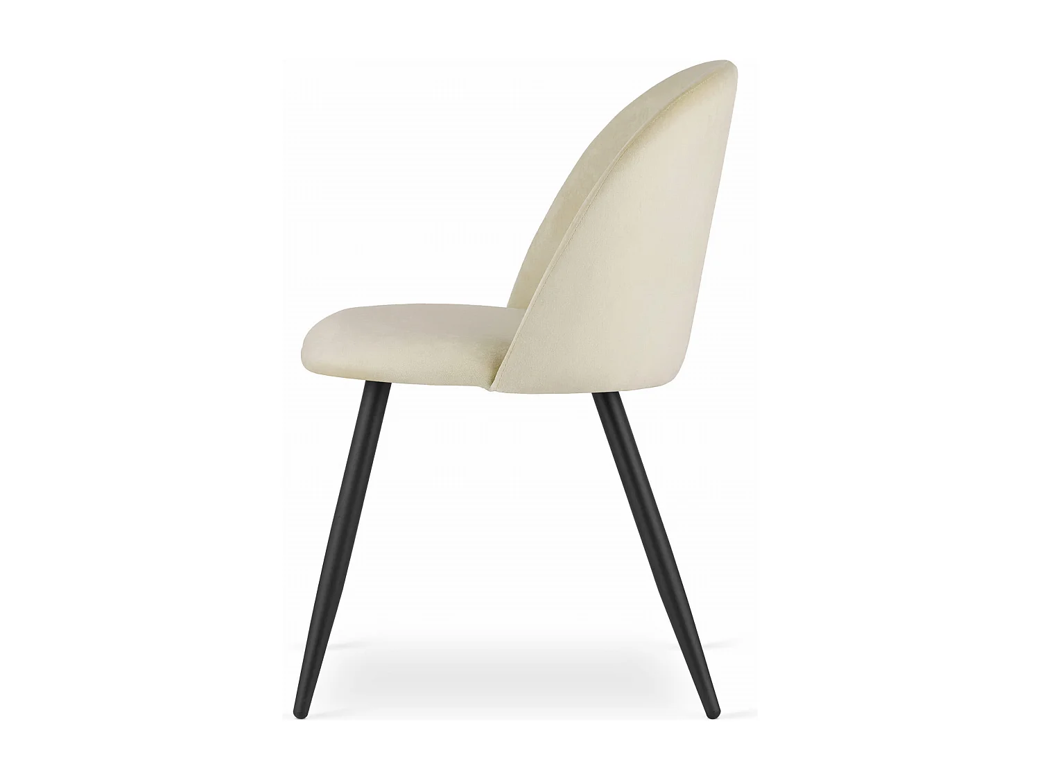 Chaise Valora BELLO en velours beige, pieds en métal noir x2