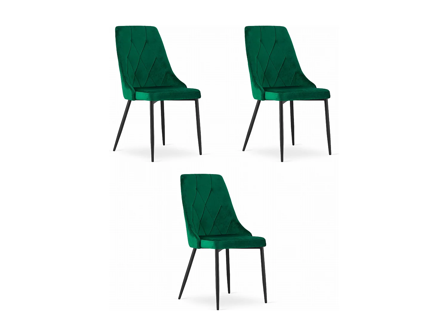 Chaise Valora IMOLA en velours vert foncé, design moderne x3