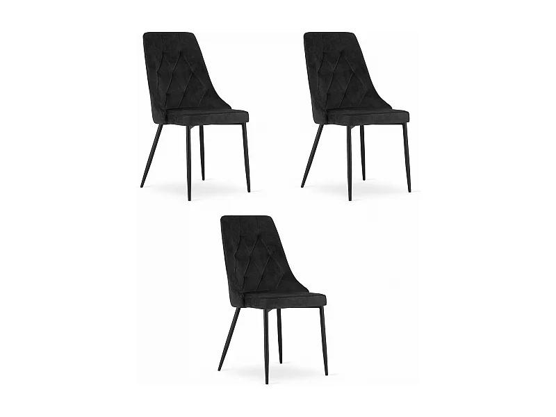 Chaise Valora IMOLA en velours noir, design moderne x3