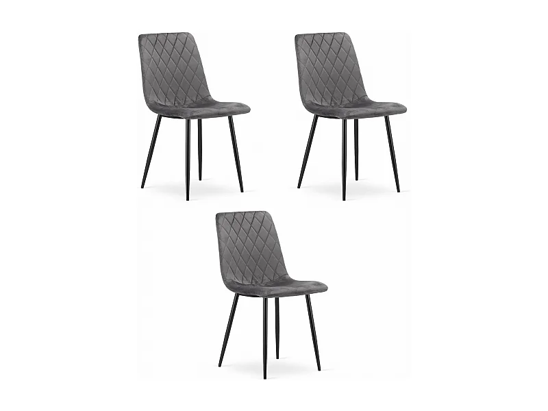 Valora TURIN stoel donkergrijs fluweel ergonomisch design x3