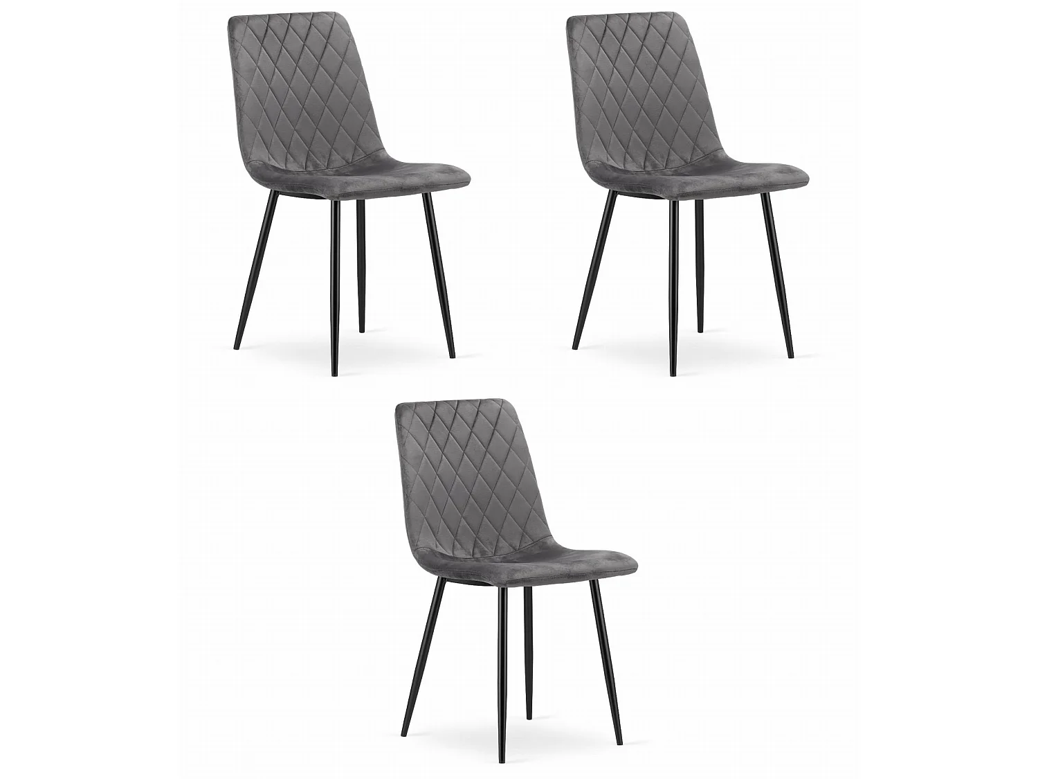 Valora TURIN stoel donkergrijs fluweel ergonomisch design x3