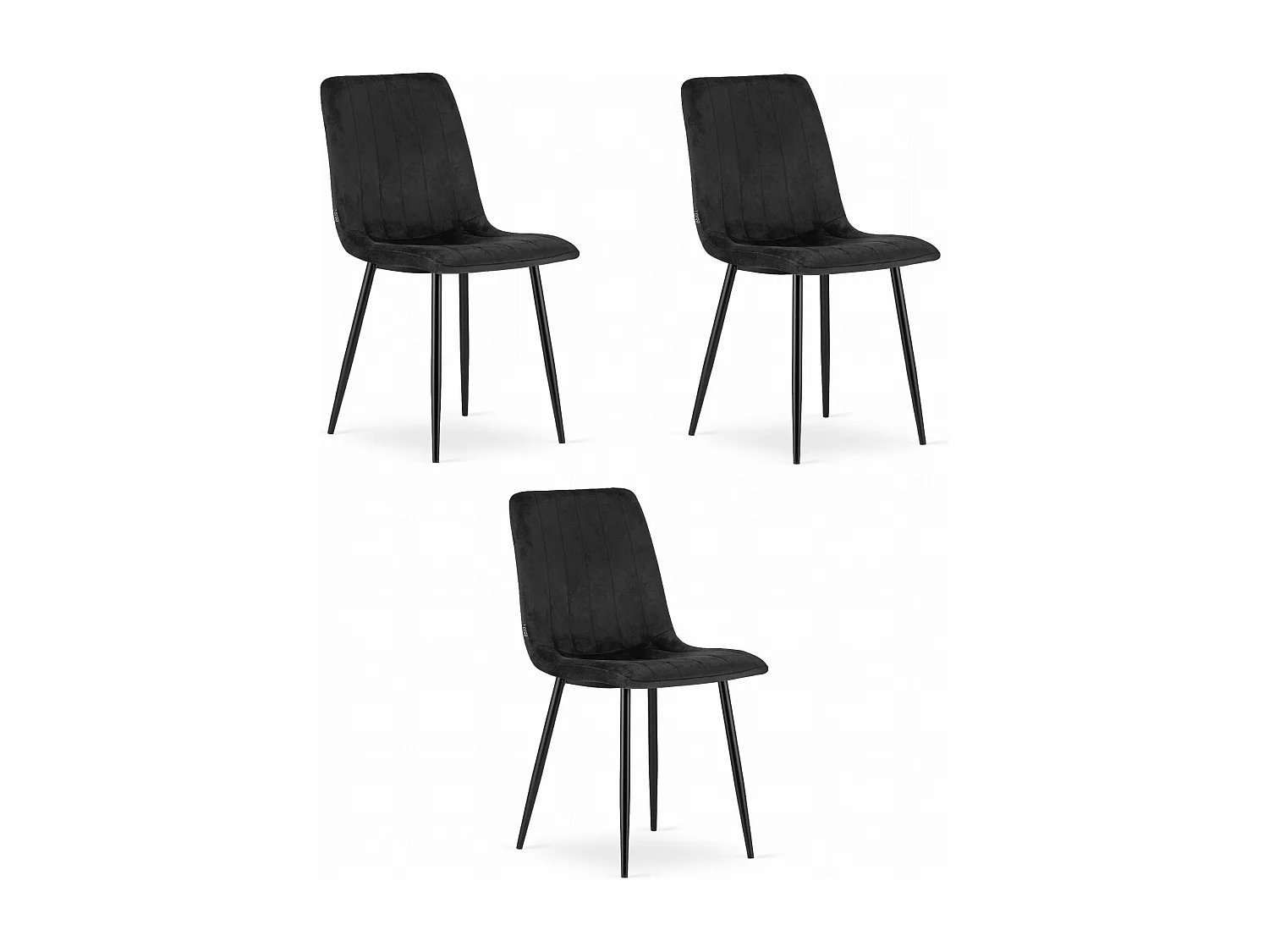 Valora JEWA stoel zwart fluweel ergonomisch design voor woonkamer x3