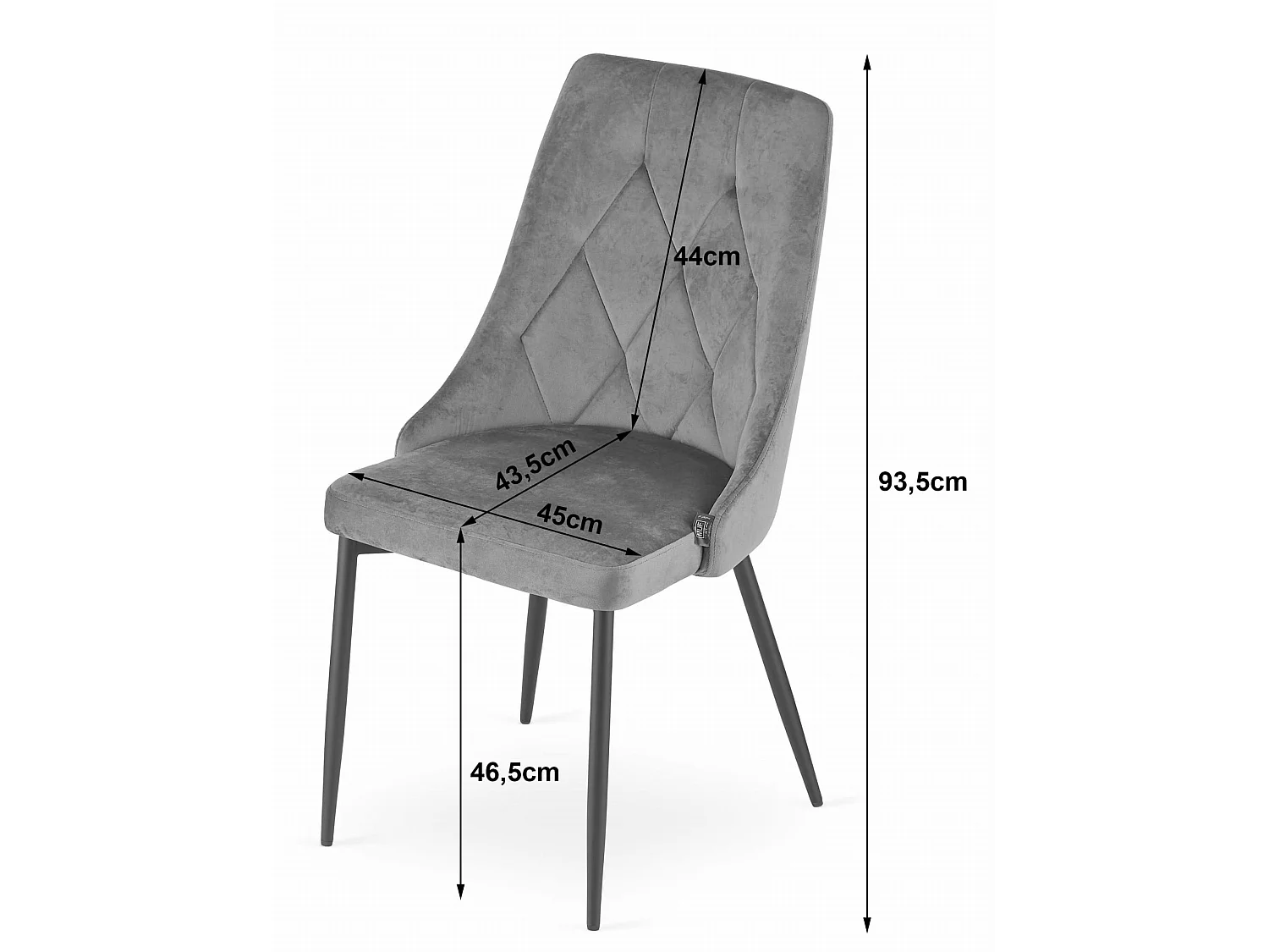 Valora IMOLA stoel, modern marineblauw fluweel voor de woonkamer, 2 stuks