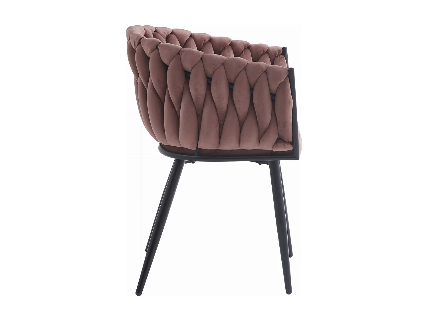 Valora MAYAN stoel donkerroze fluweel zwarte poten x2