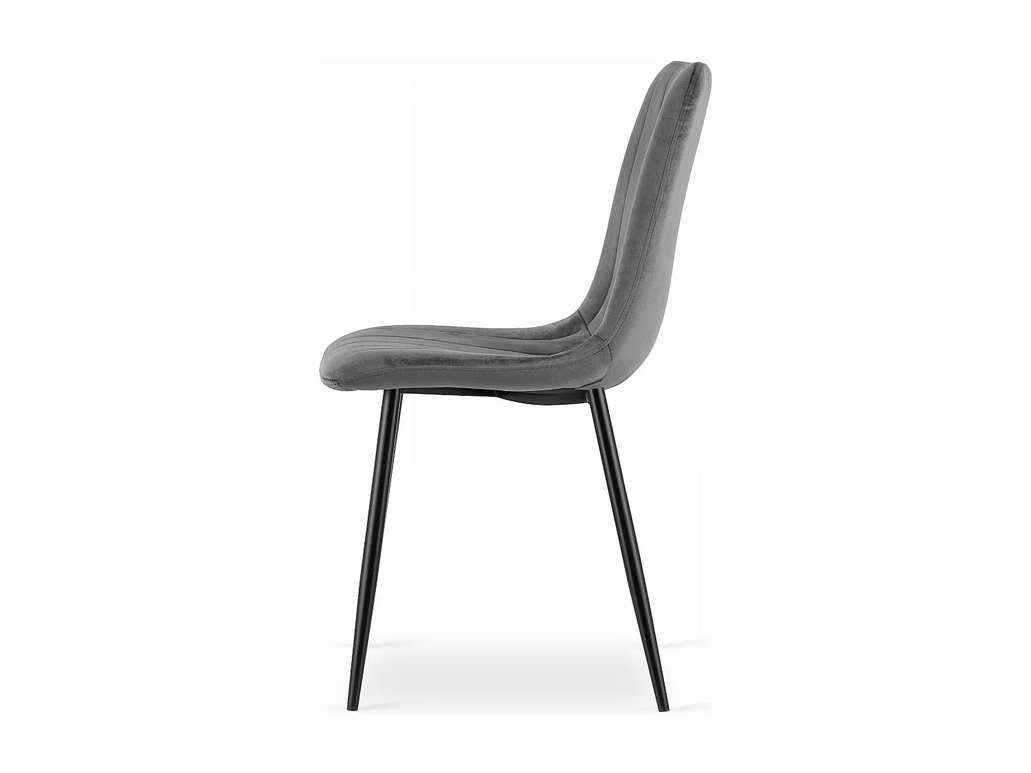 Chaise Valora JEWA en velours gris foncé, design ergonomique x3