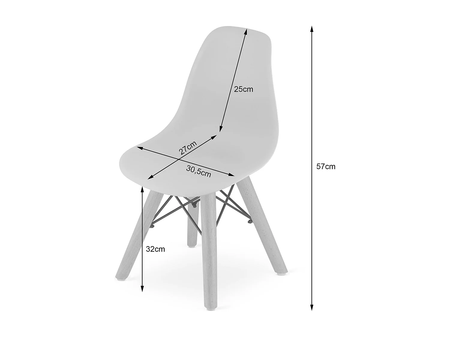 Valora ZUBI Stuhl, grau, ergonomisches Design für Kinderzimmer
