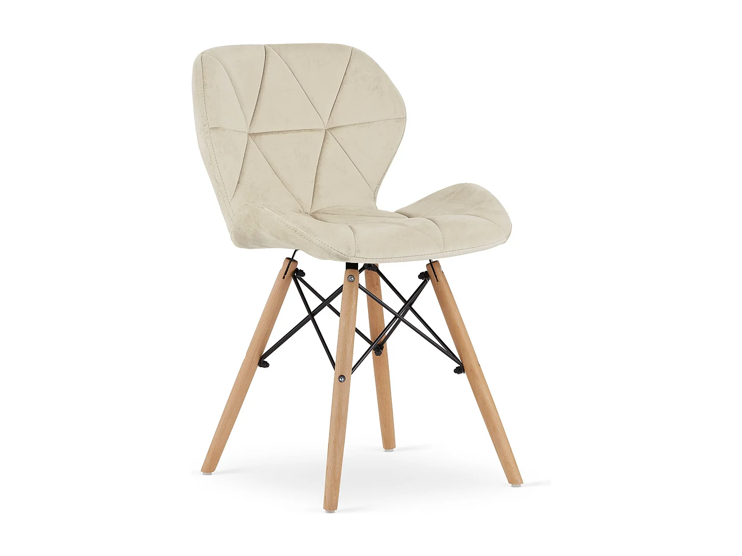 Valora WAKO Chaise en Velours Design Moderne Beige x4