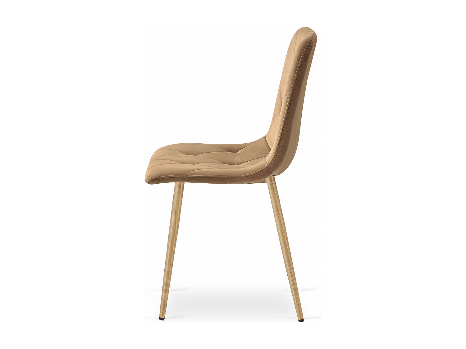 Silla Valora TYRA, terciopelo marrón, patas de madera (x4)