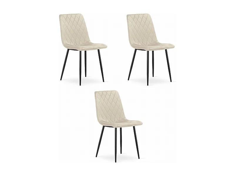 Valora TURIN stoel beige fluweel ergonomisch design x3