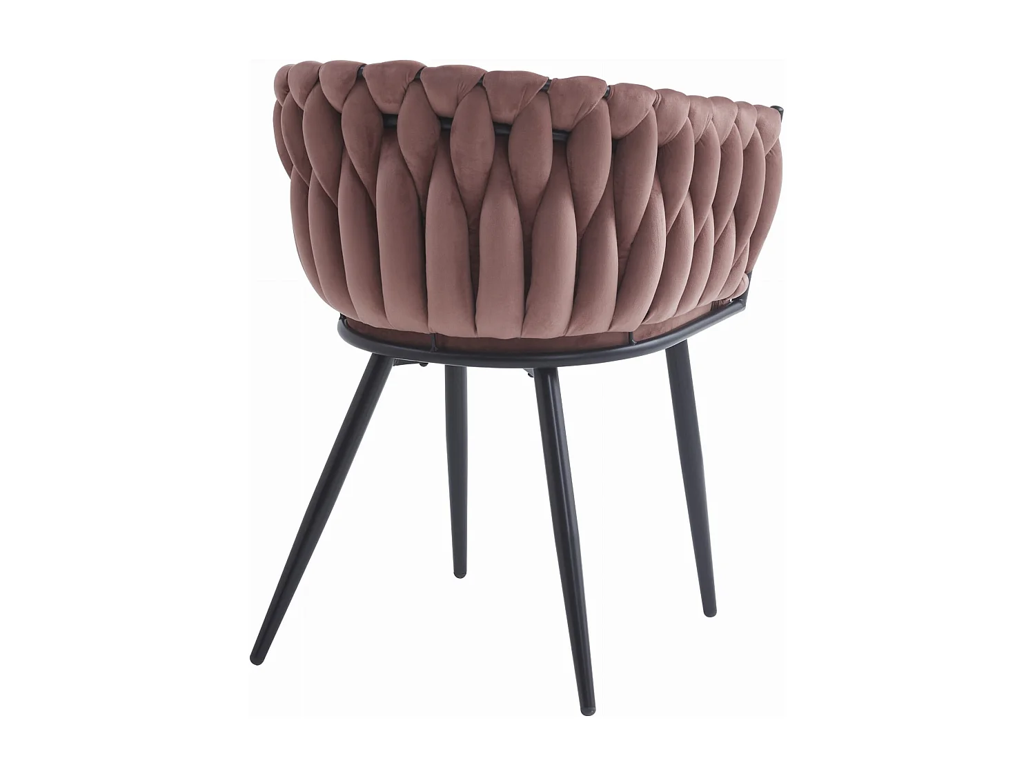 Chaise Valora MAYAN en velours rose foncé avec pieds noirs