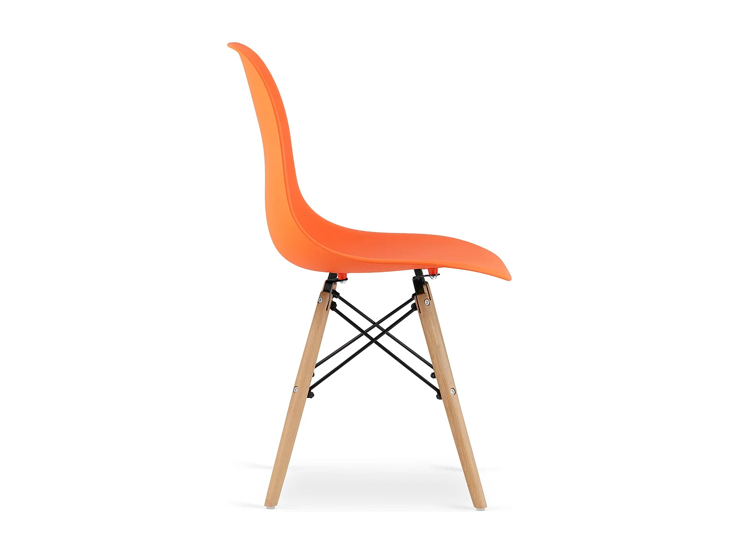 Valora OSAKA Chaise ergonomique orange pieds naturels pour salon x3
