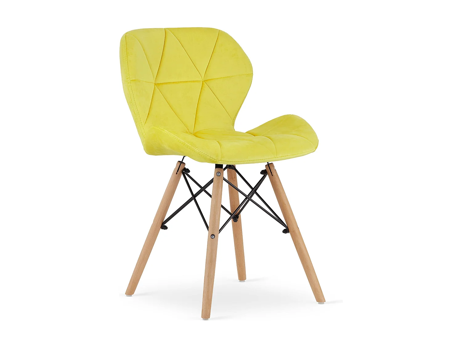 Valora WAKO Fauteuil en velours jaune, design moderne x3