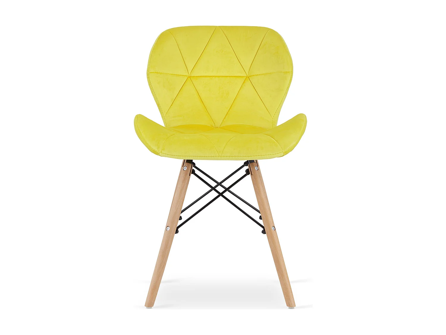 Valora WAKO Fauteuil en velours jaune, design moderne x3