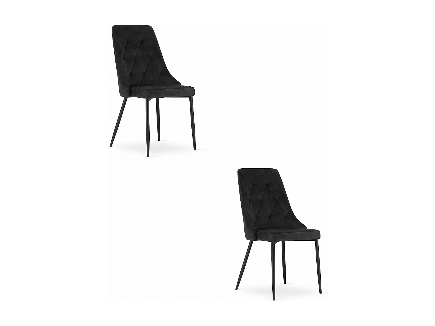 Sedia Valora IMOLA in velluto nero dal design moderno per soggiorno x2