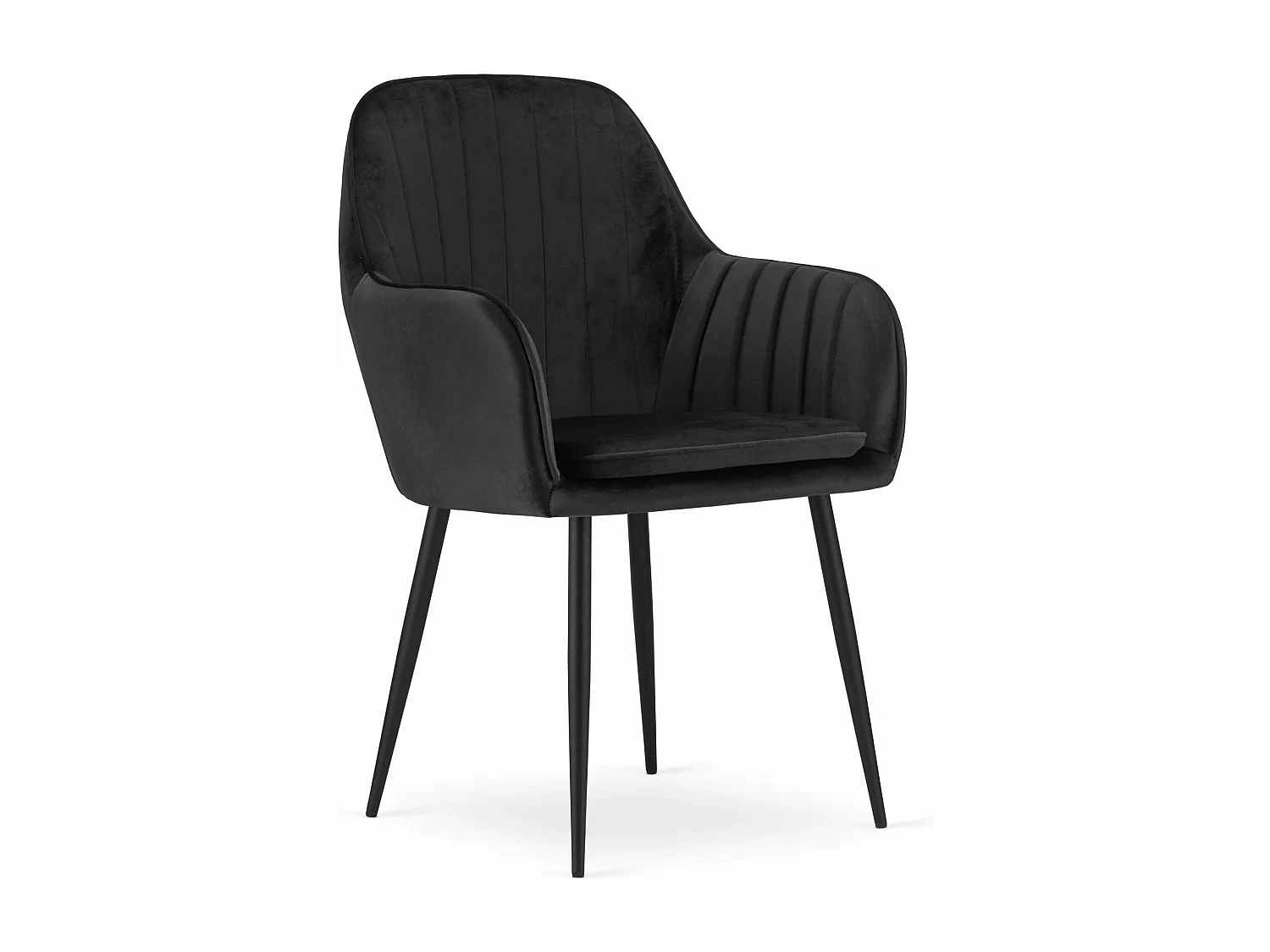 Fauteuil Valora LUGO, revêtement en velours noir, pieds en métal (x2)