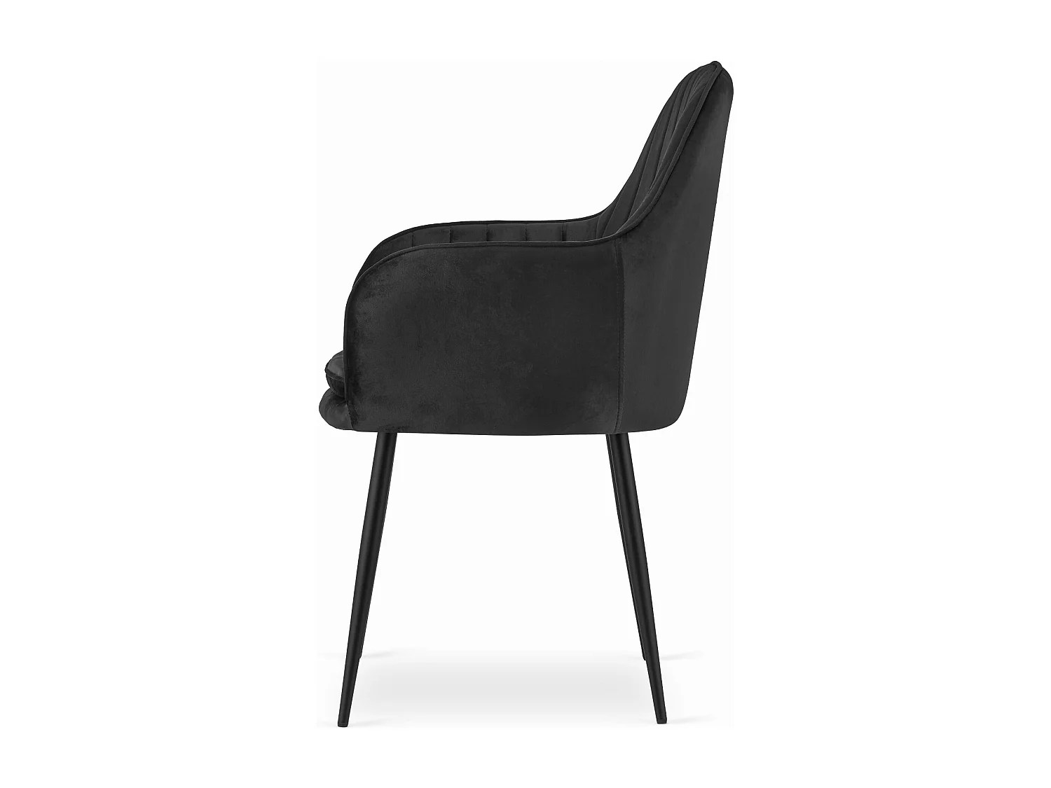 Fauteuil Valora LUGO, revêtement en velours noir, pieds en métal (x2)